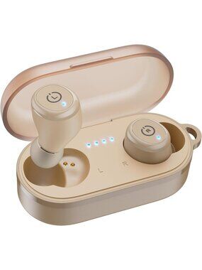Wireless Khaki Ergonomic Design 55H Playtime IPX8 Waterproof Bluetooth Earbud